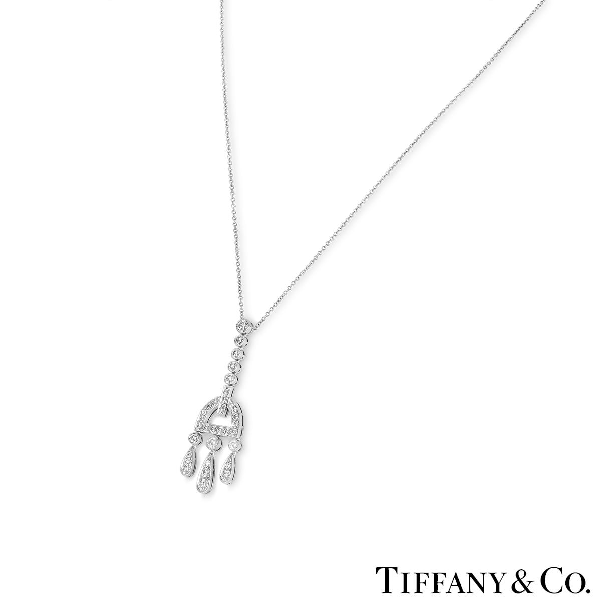 Tiffany & Co. Platinum Diamond Legacy Jazz Buckle Pendant
